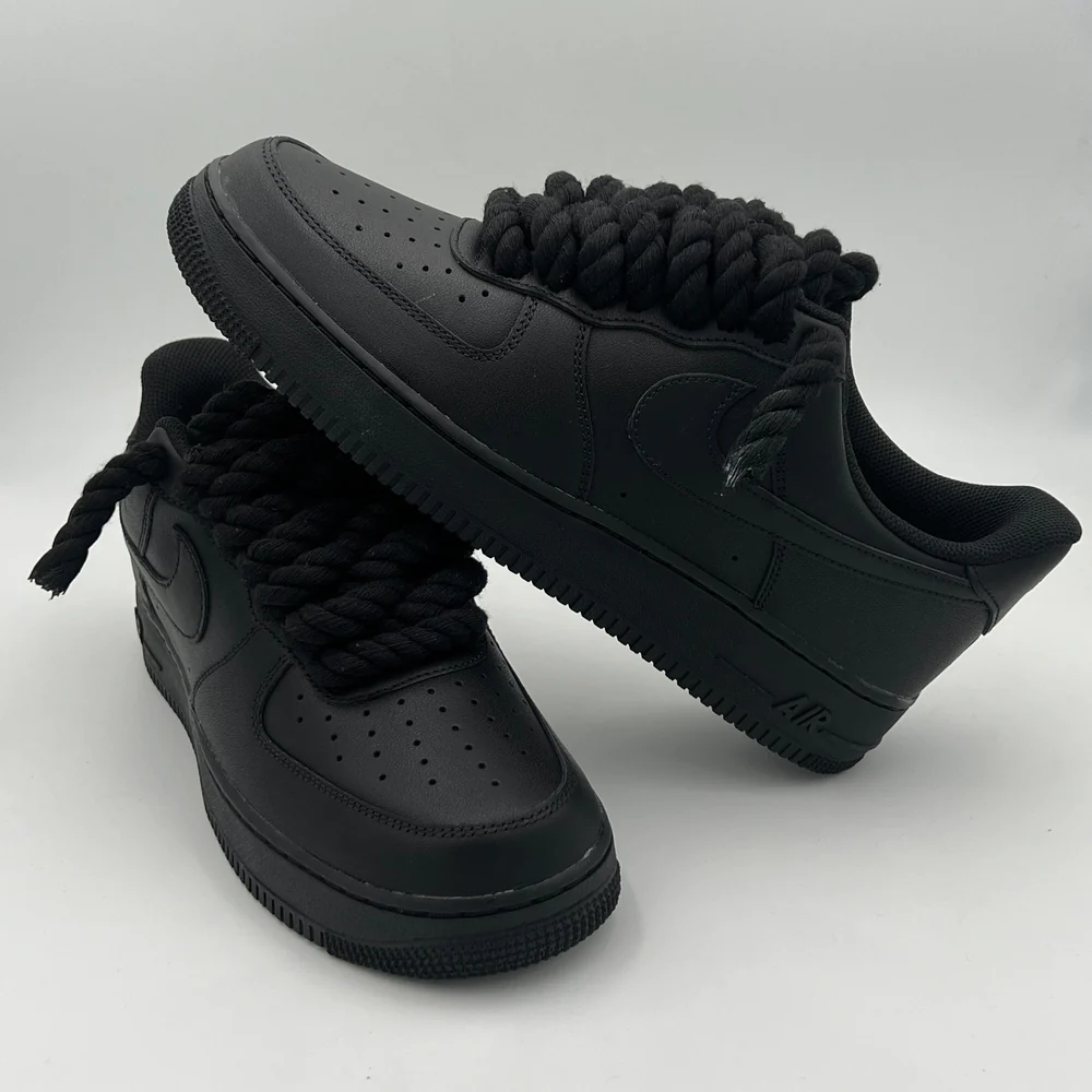 Nike Air Force 1 "Rope Laces Triple Black"